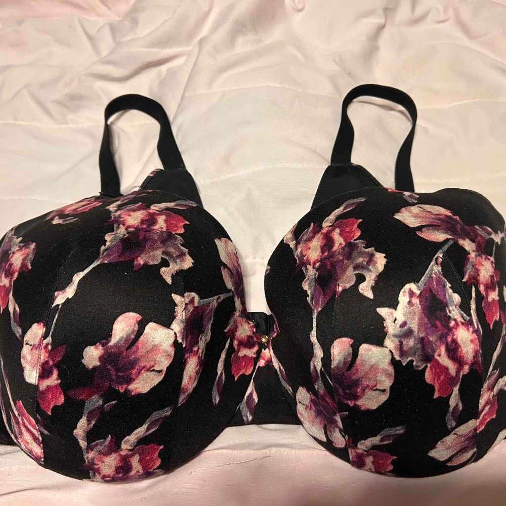 Cacique Floral Pint Lined Full Coverage 40DDD Underwire Bra